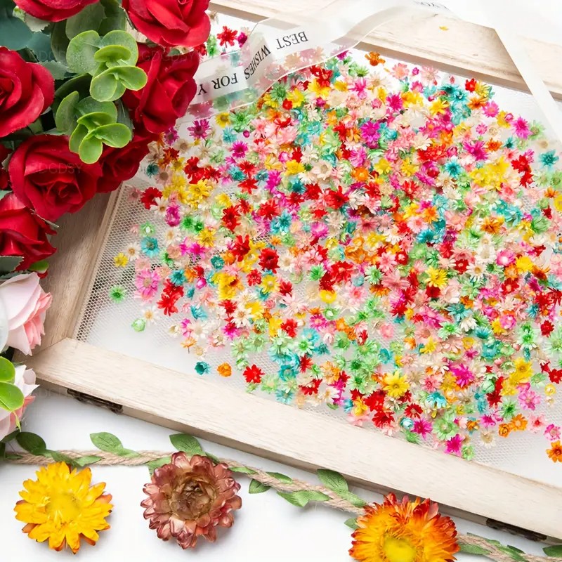 Resin Art Earrings Design - Mezcla clásica de flores artificiales para