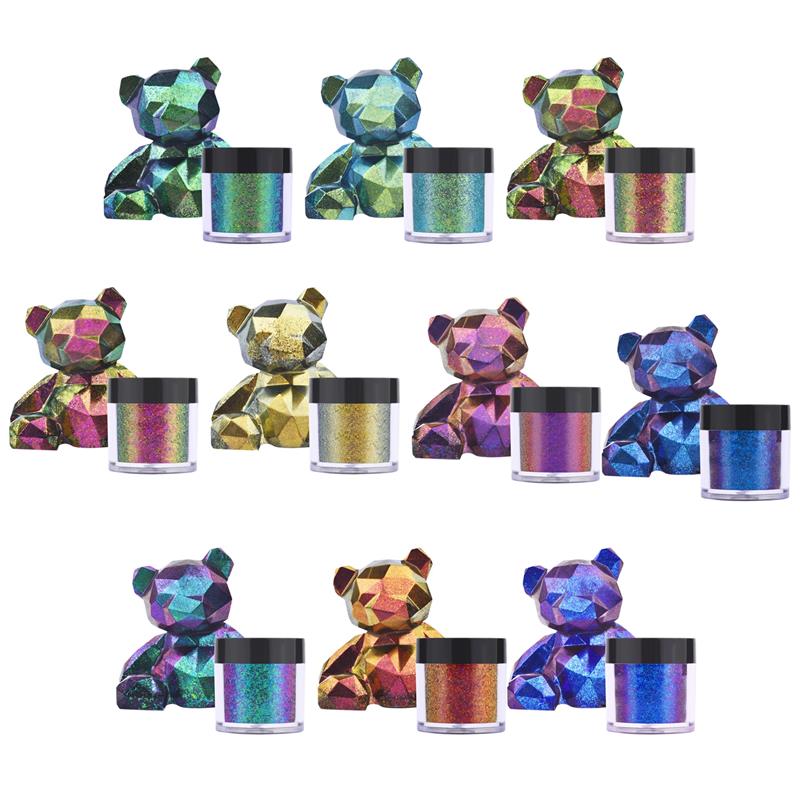 Glitter Powder Resin - Pigmento de resina camaleón Espejo, purpurina