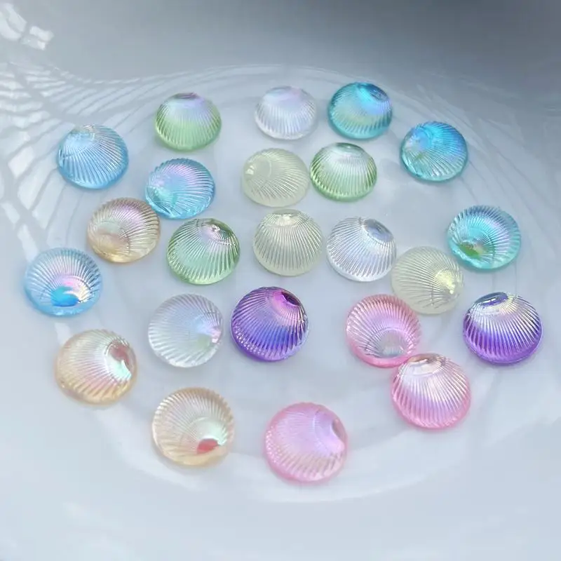 Resin Art Earrings Design - 100 Uds. Conchas circulares joyería 3d